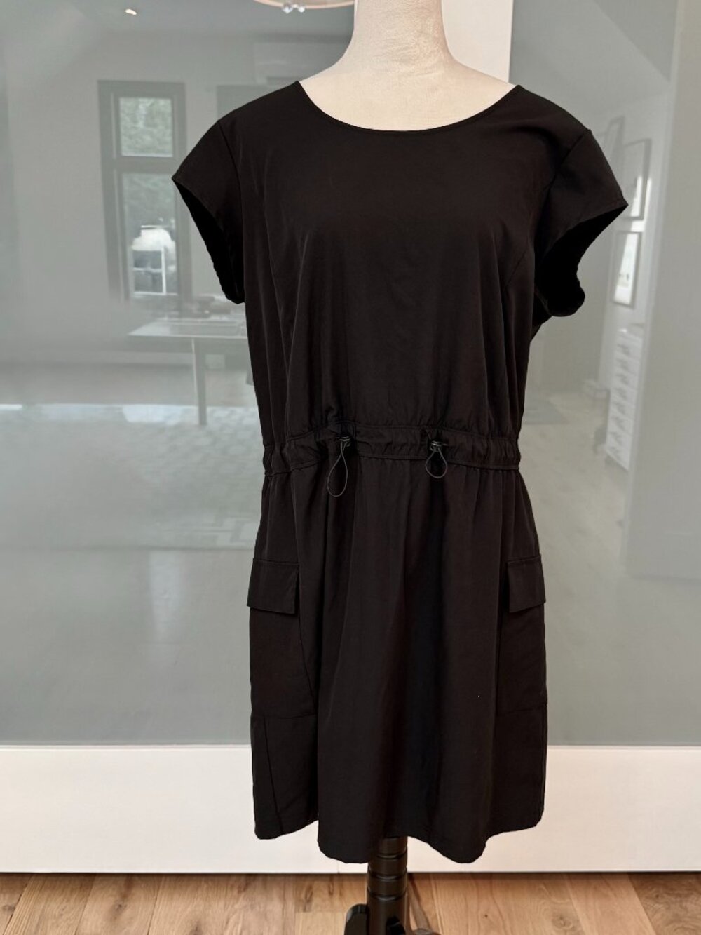RBX Women’s XL Black Travel Dress Drawstring Waist Pockets